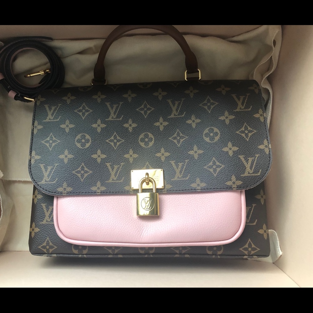 Auth Louis Vuitton Marignan Rose Poudre Mint Cond.